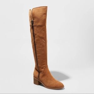 Faux Over the Knee Brown Boots